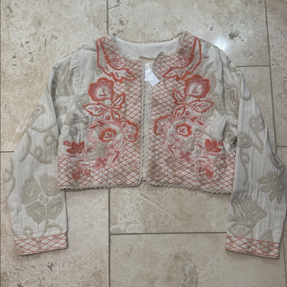 Soft Surroundings Bolero Jacket PL. new with tags
Cropped Embroidered Floral